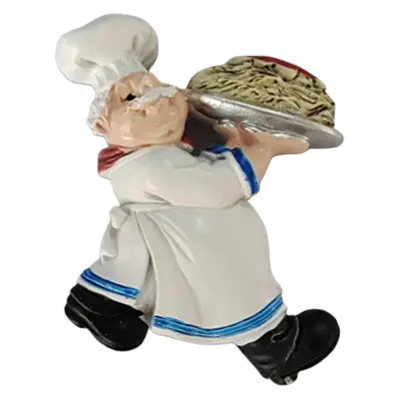 3D smola Chef Magnet za hladilnik Italijanski francoski Chef Figurica Kip Magneti za hladilnik Domača kuhinja Restavracija Okraski