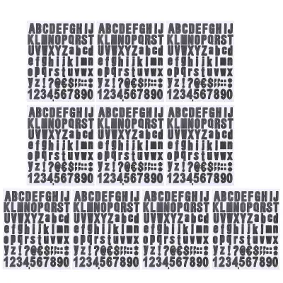 Črne PVC nalepke s črkami abecede za obrt in dekoracijo, 10 listov za beležke in izdelavo napisov