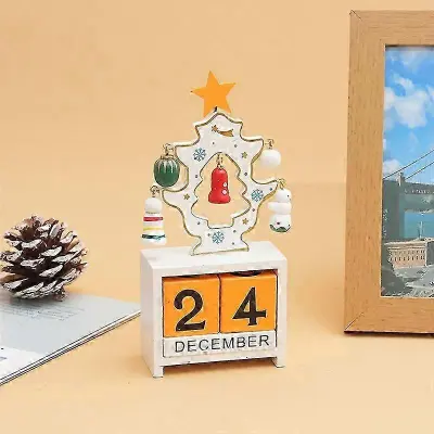 Božični večer Namizni koledar Ornament Koledar Tree White