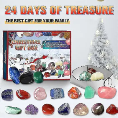 Božično odštevanje 24 dni Adventni koledarji Healing Crystal Stone Blind Box Xmas Kids Darilo