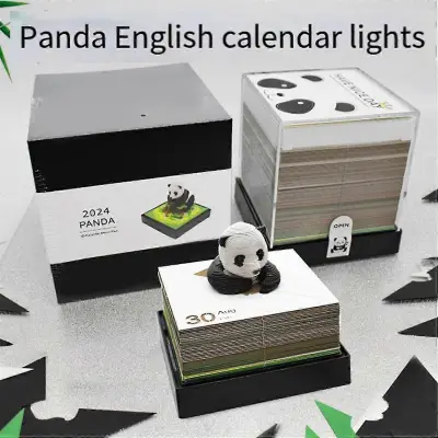 Koledar Panda 2025 Umetnost izrezljanja iz papirja s koledarjem svetlih časovnih delčkov