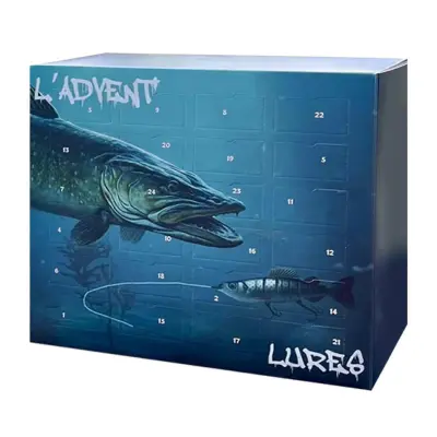 Ribiški adventni koledar 24-dnevni božični odštevalni koledar Fishing Lure Baits Tackle Set darilo za očeta