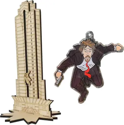 Božični Die Hard Adventni koledar 2025 Leseni odštevalni koledarji za namizne Hans Gruber Adventni koledar Božični odštevalnik Advent Cale C