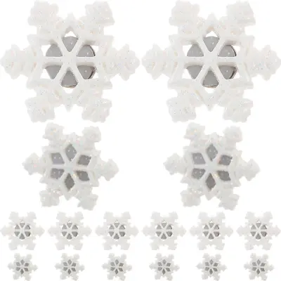 Snežinke, palčke za obešanje nogavic, bele, 2,7 X 1,5 cm, smola, božič, 30 kosov
