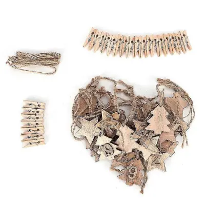DIY božični koledar 1-24 viseči okras, domači božič, inovativna dekoracija lesene barve fz