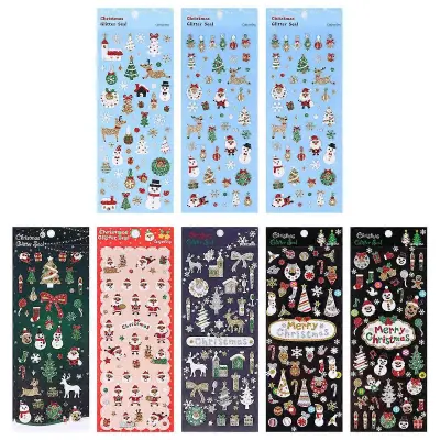 Svetleče nalepke Božič Kids Bleščeče Dekorativne 19x7CM 8Pcs