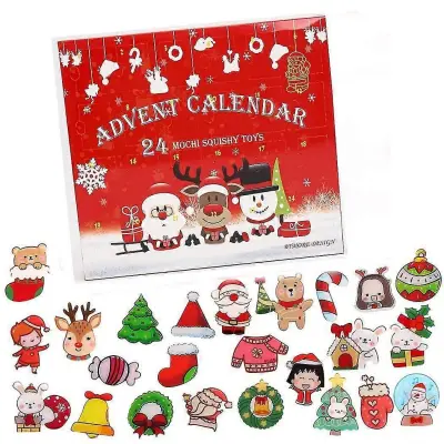 Vesel božič Igle za gumbe Adventni koledarji Nalepke Odštevalni koledar Darilna škatla s broško 24th Xmas Otroško darilo presenečenja