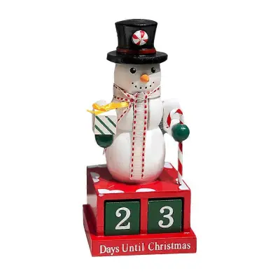 Praznični odštevalnik ornament orehov les odštevalnik koledar namizna dekoracija božič 16x7x7 cm v slogu Božička in v obliki snežaka