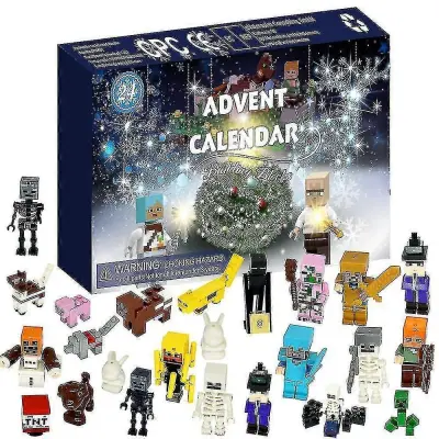 Božič 2023 adventni koledar Minecraft figure igrače gradniki 24 dni odštevanje škatla presenečenja darilo za otroke oboževalci