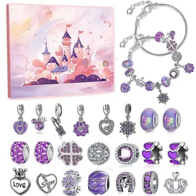 Božič Bead Niz Nakit Darilna Škatla Odštevalnik Koledar Diy Barvna Vrvica Okras Zapestnica Slepa Škatla Ogrlica Božično Darilo