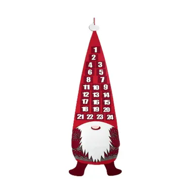 Odštevanje do božiča Stenski koledar Ornament Božiček Elk Gnome Adventni koledar iz klobučevine Domači stenski viseči dekor Novoletno darilo