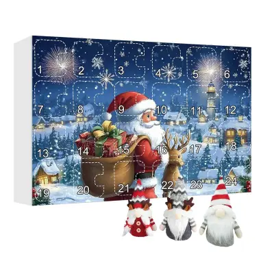 Božični adventni koledar Gnome z zbirateljsko plišasto igračo punčko Gnome 24 dni božiča, adventni koledar, božična darila za odrasle PUW0745