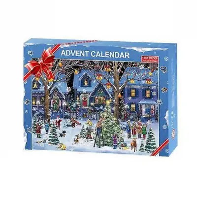 Adventni koledar Puzzle 1008-delna igrača za večkratno uporabo s sestavljankami 24 dni božiča za odrasle in otroke božična darila