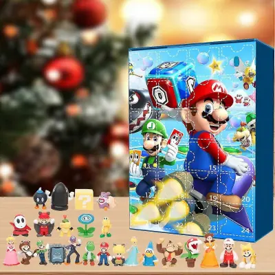 Anime figure Super Mario božični adventni koledar 24 dni božiča adventni koledar 24 kosov risanih figur božični počitniški okraski darila za o