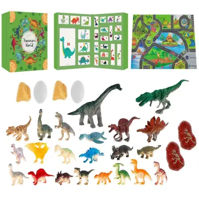 Adventni koledar dinozavrov, 24-dnevno odštevanje do božiča z razburljivo igračo dinozavri, popolno darilo za otroke, fantke in dekleta