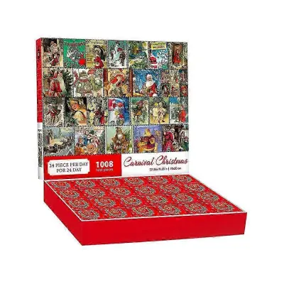 Božični 24-dnevni odštevalnik Koledar Puzzle Božične adventne sestavljanke 1008 kosov Odštevanje do božične sestavljanke Božična igrača