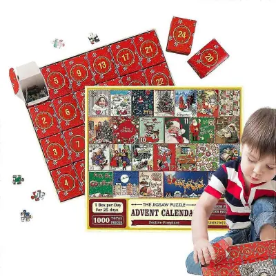 Božični 24-dnevni odštevalnik Koledar Puzzle Božične adventne sestavljanke 1008 kosov Odštevanje do božične sestavljanke Božična igrača