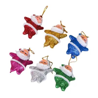 6Pcs Namizni obesek za božično drevo Mini drevo božični okraski okraski droben Božiček za božični dekor