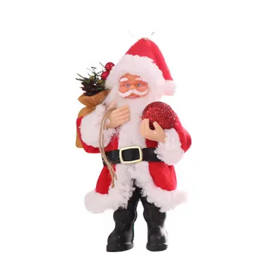 Okraski Božička za okraske božičnega drevesa Mini Božiček 7,9" smolni okrasek za namizna božična drevesca, rdeč