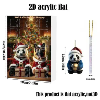 Adventni božični koledar s pandami, okraski, 24-dnevni božični adventni festival, ljubek božični odštevalni koledar, darilo