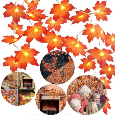 Svetloba za zahvalni dan Maple Leaf String Božična božična božična dekoracija