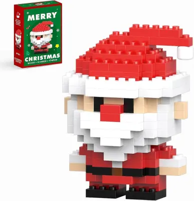 Božični Božičkov komplet gradnikov, združljiv z Lego Adventni koledar 2024, Zlaganje novih igrač, praznično darilo Božiček
