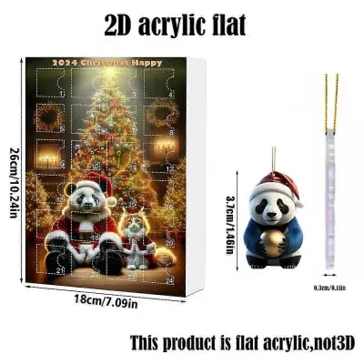 Adventni božični koledar s pandami, okraski, 24-dnevni božični adventni festival, ljubek božični odštevalni koledar, darilo
