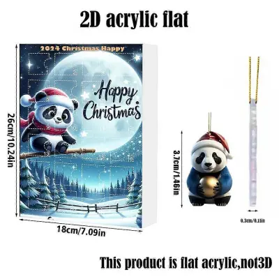 Adventni božični koledar s pandami, okraski, 24-dnevni božični adventni festival, ljubek božični odštevalni koledar, darilo