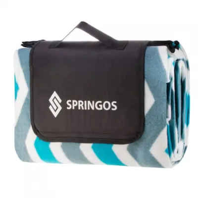 SPRINGOS Piknik odeja 200 x 160 cm Cik cak, Zunanja odeja Pokrivalo za avto Brisača za plažo Podloga za sedež.