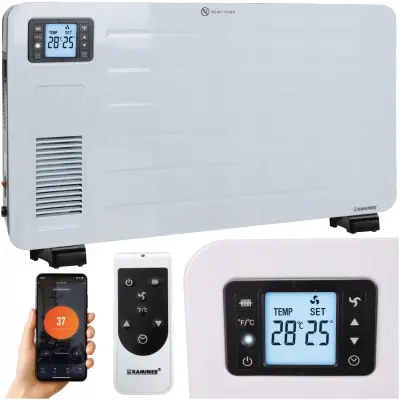 2300W WIFI pametni električni konvektorski grelec LCD + APP in daljinec bel