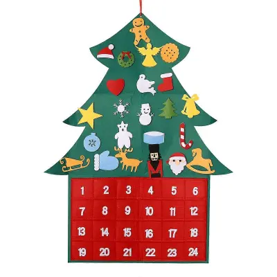 Božični koledar iz klobučevine Božično drevo DIY Viseči obeski Okraski za božično drevo za dom Xmas De