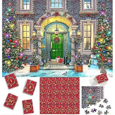Božični adventni koledar Puzzle 1008 kosov, 24-dnevni adventni koledar 2023 Božična sestavljanka, božično darilo za otroke C