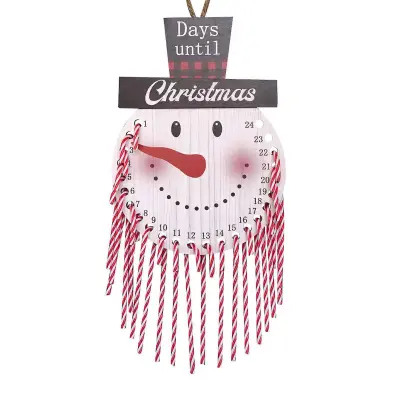 Fuuny Candy Canes Božični adventni koledar 24-dnevni leseni božični odštevalni koledar Božično drevo, viseči okraski, otroški