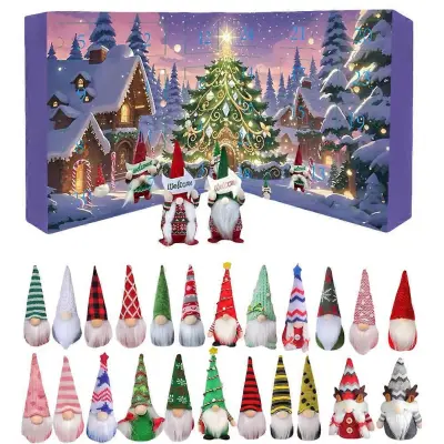 2025 Božični Gnome Prazniki Adventni koledar 24-dnevni božični odštevalni koledar Božični odštevalni koledar za otroke in odrasle