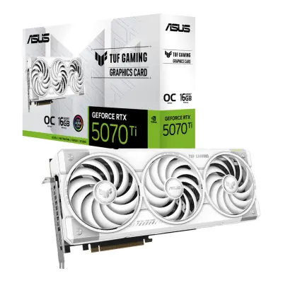 Grafična kartica nVidia RTX5070Ti Asus TUF OC Edition bela - 16GB GDDR7 (90YV0MD3-M0NA00)