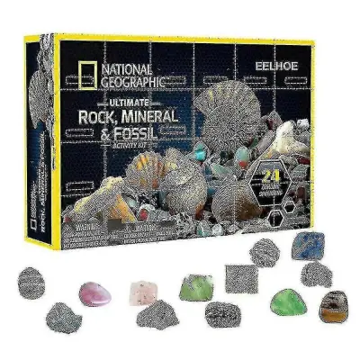 Komplet mineralnih fosilnih kamnov, škatla za božični adventni koledar, igrača za zgodnje izobraževanje, božično darilo