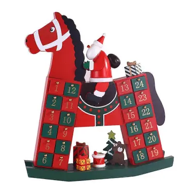 Božični adventni koledar z odštevanjem s 24 predali, lesenimi okraski na vratih, božični navidad, dekoracija za domače zabave