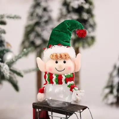 Shininglove božični okraski Candy Candy Jar darilna vrečka božično drevo obesek ustvarjalno darilo za dom-zeleni klobuk kozarec sladkarij