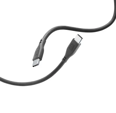 USB kabel CELLULARLINE SOFT USB C-C, 1,2m črn