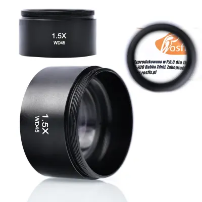 ROSFIX OBJEKTIV 1.5X ZA STEREOSKOPSKI MIKROSKOP – 45 MM DELOVNA RAZDALJA, 48 MM NAVOJ | VISOKA KAKOVOST
