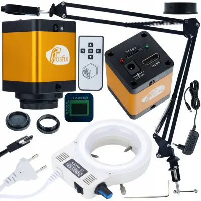 ROSFIX SET MIKROSKOPSKA GLAVA ODM-180X + LED OSVETLJEVALEC 32X + KAMERA KMPP-HDMI-TF 12MP | HDMI, 720P, 50 MM