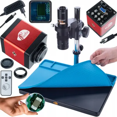 ROSFIX SET MIKROSKOP EARTH PRO MCEP-0.5X + KAMERA DRACO RED PRO 2MP + SILIKONSKA PODLOGA 380X260MM | HDMI/VGA, 7–45X, C-MOUNT, 60 FPS, ANTISTATIČNA