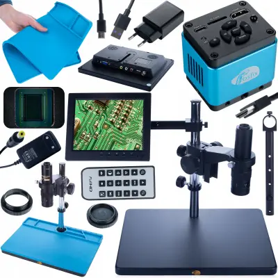 ROSFIX SET MIKROSKOP DIGITALNI EARTH PRO MCEP-0.5X – KAMERA 8,29MP, ZASLON 8", PODLOGA 380X260MM | HDMI, USB-C, C-MOUNT
