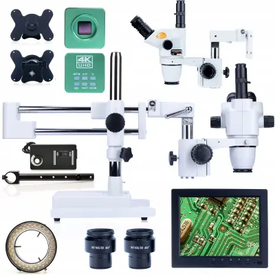 ROSFIX SET MIKROSKOP MOON PRO MSMP-T-SDMS1-6745 – TRINOKULARNA GLAVA, KAMERA 4K, ZOOM 6,7–45X | HDMI, USB, LED