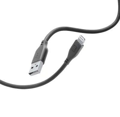 USB kabel CELLULARLINE SOFT USB - MFI 1,2m črn