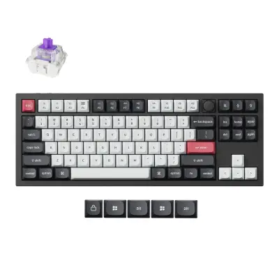 Keychron Q3 HE QMK Brezžična magnetna tipkovnica / karbonsko črnina / Gateron Nebula Switch / Q3H-M1