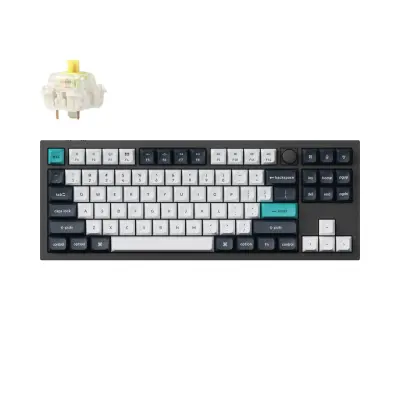 Keychron Q3 Max QMK/VIA Brezžična mehanska tipkovnica po meri / Carbon Black / Jupiter Banana / Q3M-M4