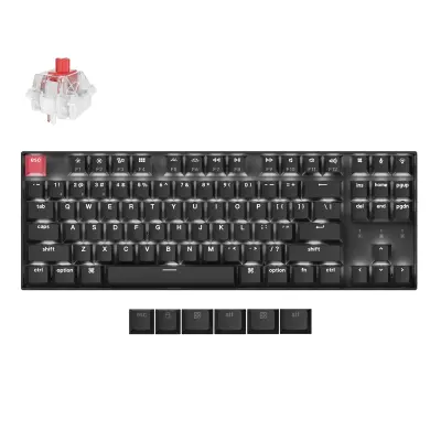 Keychron K8 QMK Brezžična mehanska tipkovnica (Version 2) / Bela osvetlitev / Super Red