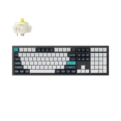 Keychron Q6 Max QMK/VIA Brezžična mehanska tipkovnica / Črni ogljik / Gateron Jupiter Banana /Q6M-M4