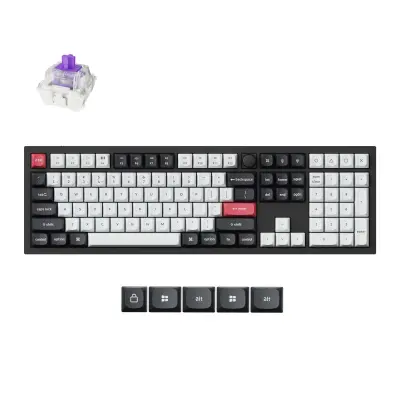 Keychron Q6 HE QMK Brezžična tipkovnica po meri / Ogljikova črnina / Magnetic Nebula Switch / Q6H-M1